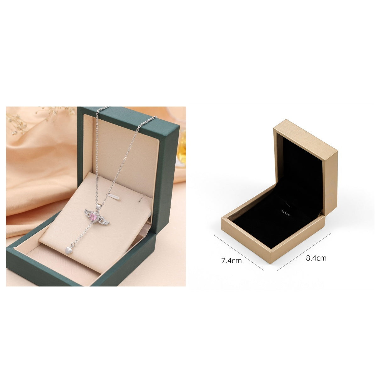 Moving Cupid Heart Angel Wings Tassel Necklace With Crystal Clavicle Chain Women Jewelry Gift