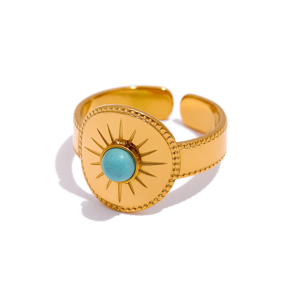 Stainless Steel Women Ring High Quality Metal 18 K Stone Opening Finger Accessories украшения бижутерия Gift Waterproof