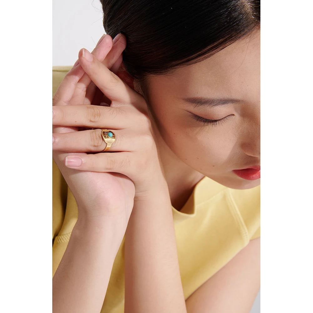 Stainless Steel Women Ring High Quality Metal 18 K Stone Opening Finger Accessories украшения бижутерия Gift Waterproof