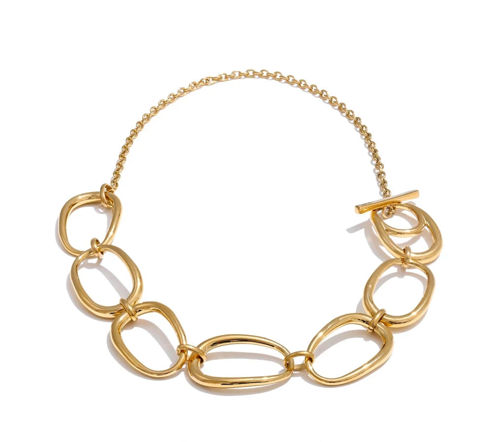 Distinctive Stainless Steel Metal Unique High Quality Handmade Polished Chain Necklace Gift 2025 Gold PVD Plated Jewelry