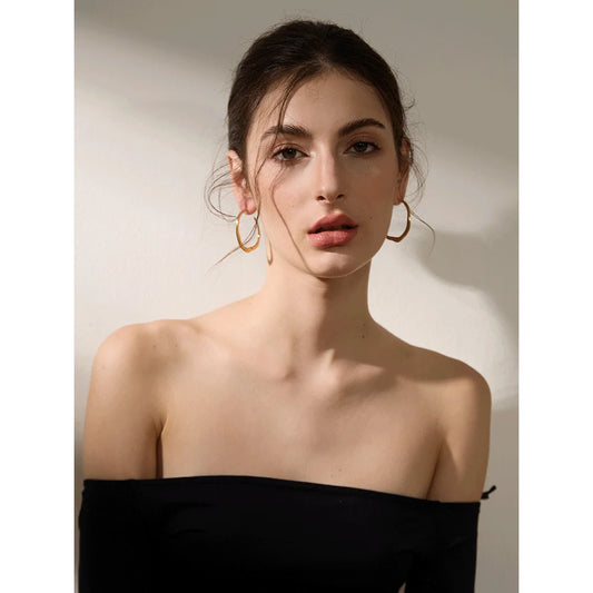 Minimalist Stainless Steel Geometric Chic Earrings Waterproof Metal 18K Gold Plated Simple Daily High Quality Jewelry Gift