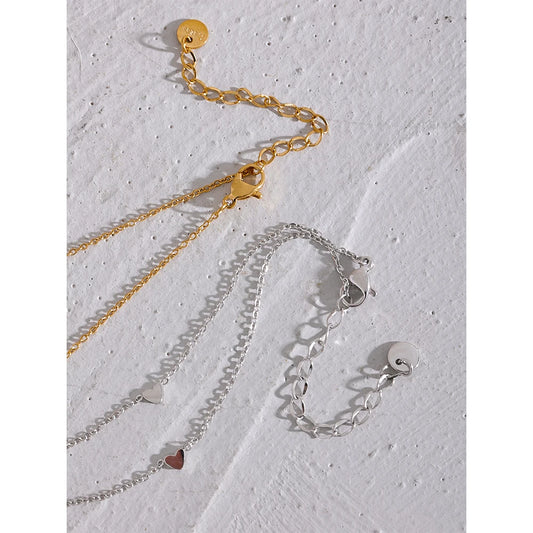 Rust Proof Stainless Steel Heart Chain Anklet Gold Silver Color 18K PVD Plated Summer Fashion Jewelry for Women