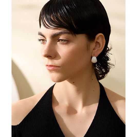 Fashion Black White Green Enamel Geometric Stainless Steel Chunky Round Hoop Earrings Women Waterproof Stylish Jewelry