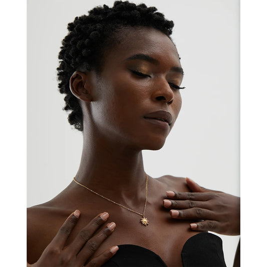 Stainless Steel Golden Casting Sun Pendant Necklace  Waterproof Simple Fashion Metal Texture Trendy Jewelry for Woman