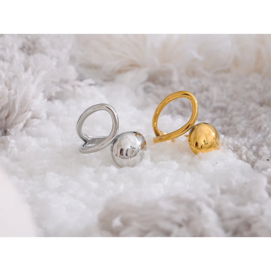 Creative 316L Stainless Steel Geometric Fashion Open Adjustable Ring 18K PVD Plated New Daily Chic High Quality Jewelry