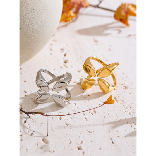 Stylish Unique Design Stainless Steel Wide Open Ring Water Resistant Metal Distinctive Finger Jewelry Accessories