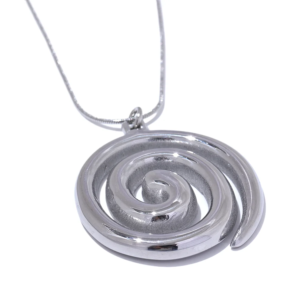 Trendy Stainless Steel Round Circle Pendant Necklace 18K PVD Plated Waterproof Statement Neck Jewelry Bijoux Femme New