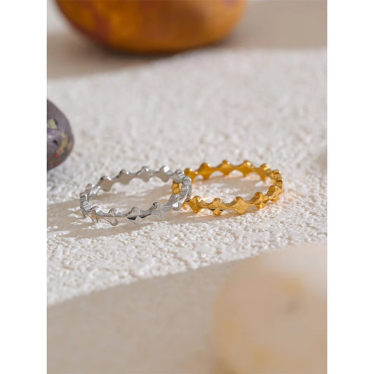 Minimalist Stainless Steel Thin Geometric Ring Gold Silver Color Fashion Versatile Daily Jewelry Accessories