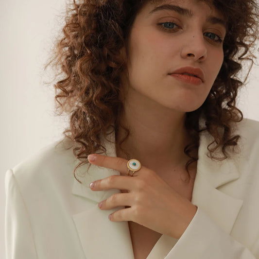 Stainless Steel Fashion Summer Open Adjustbale Ring for Women Cheap Trendy Charm Stone Ring Jewelry Accessories