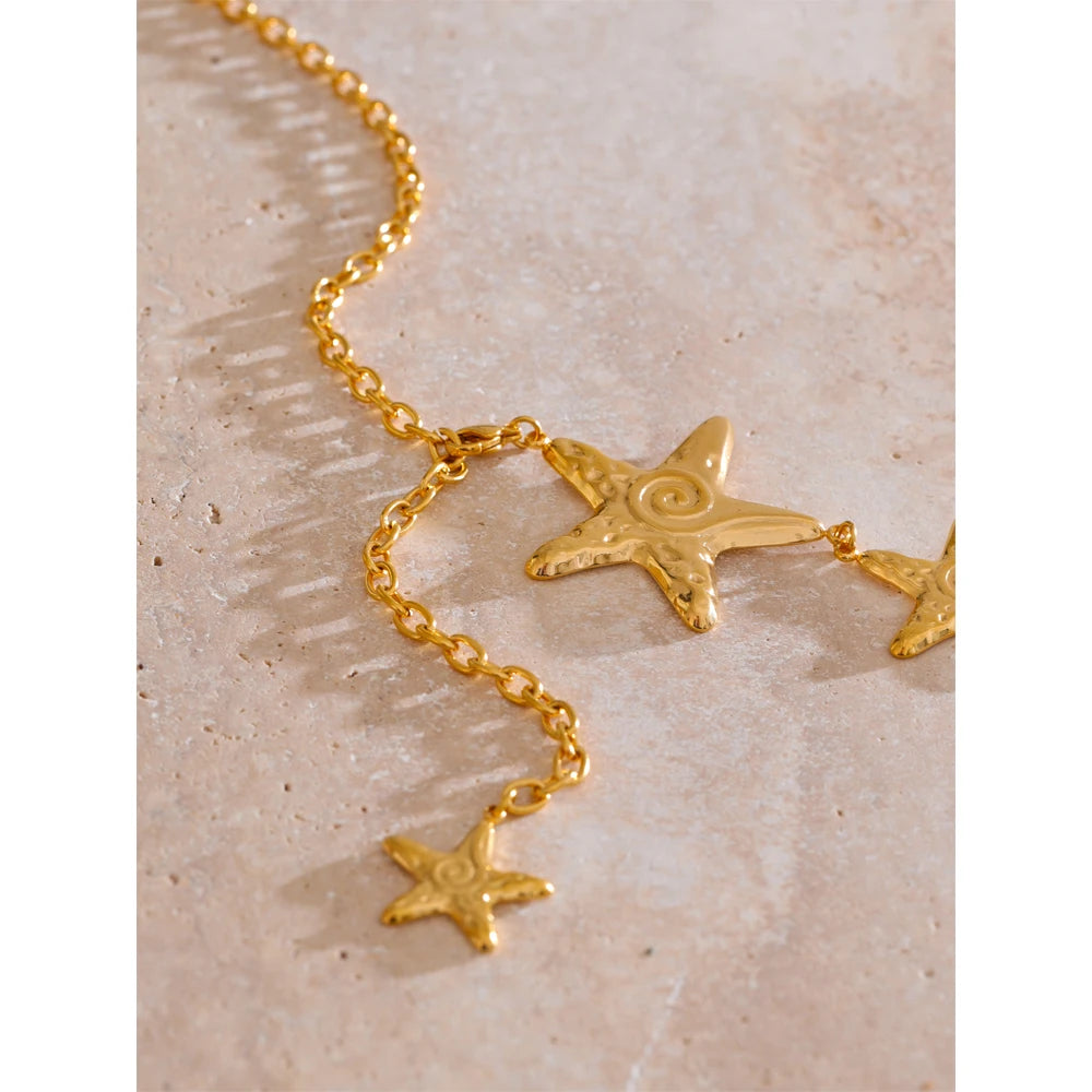 Summer Ocean Style Starfish Waist Body Chain Fashion Charm Jewelry Waterproof Stainless Steel Beach Vacation Accessories