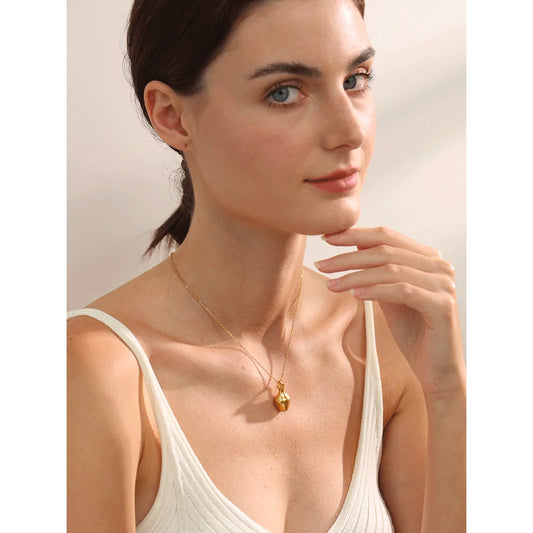 Personalized Solid Metal Vase Kettle Charm Necklace Pendant Waterproof Stainless Steel Collar Fashion Jewelry Women New