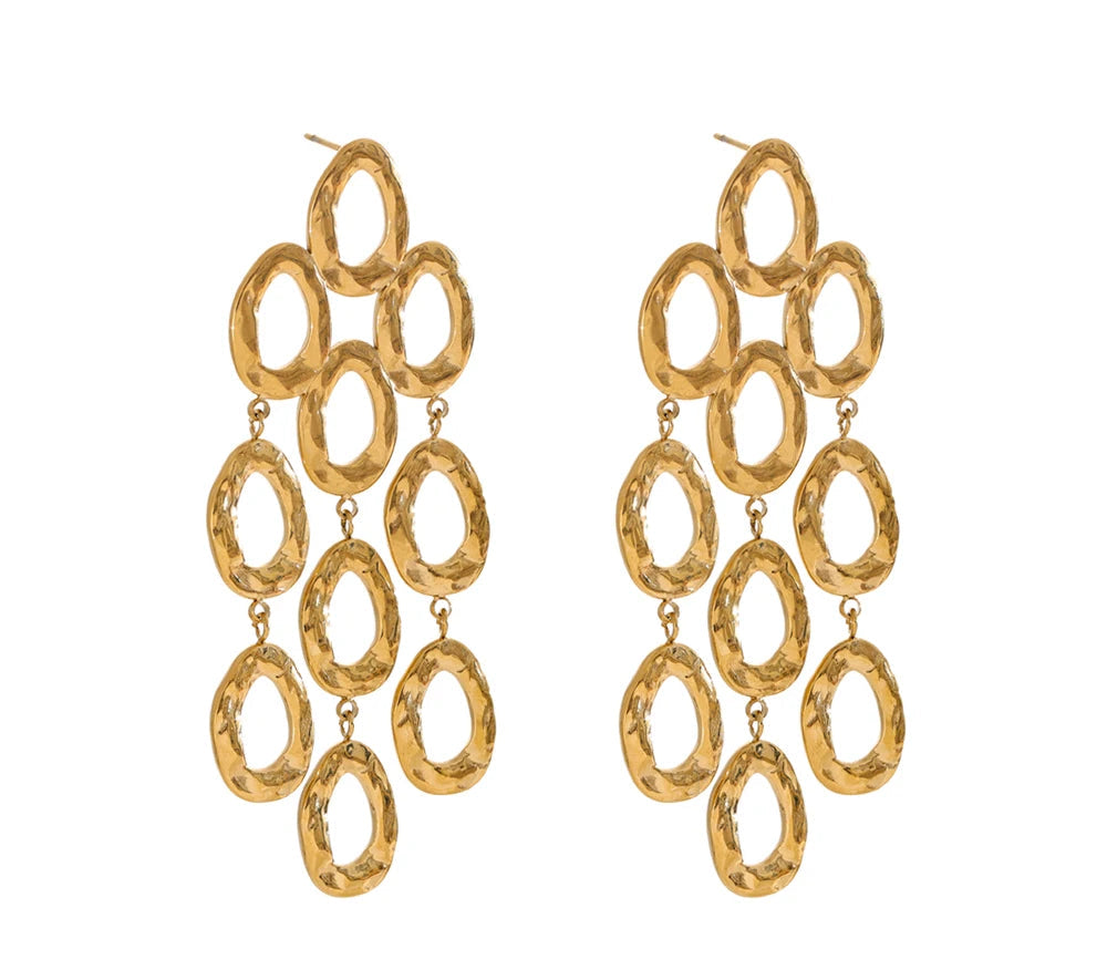Fashion Exclusive Style Stainless Steel Drop Dangle Statement Earrings PVD Waterproof Plated Personality Jewelry for Women