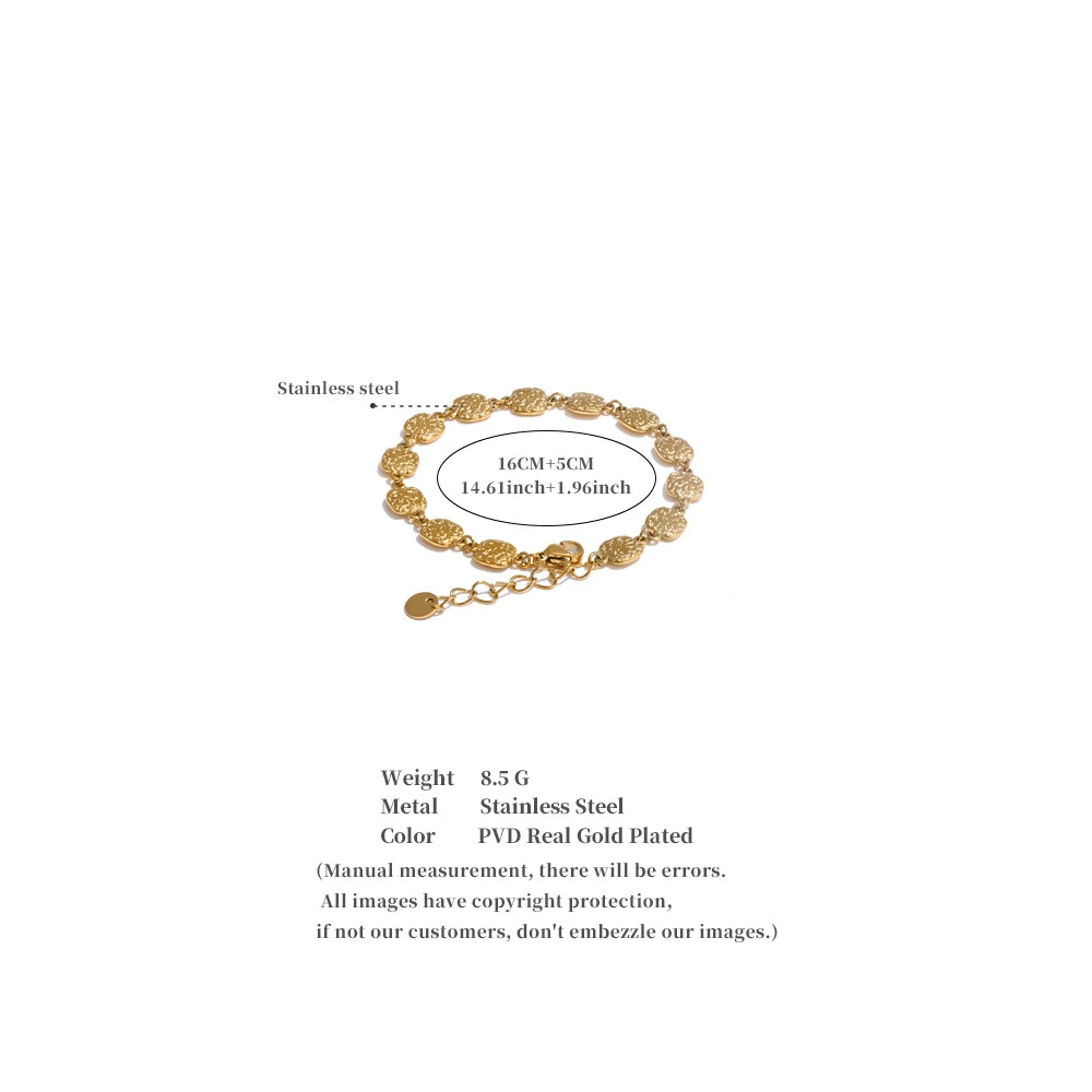 Fashion Stainless Steel Square Chain Bracelet Bangle for Women Rust Proof Personalized Charm Wrist Jewellery Gift