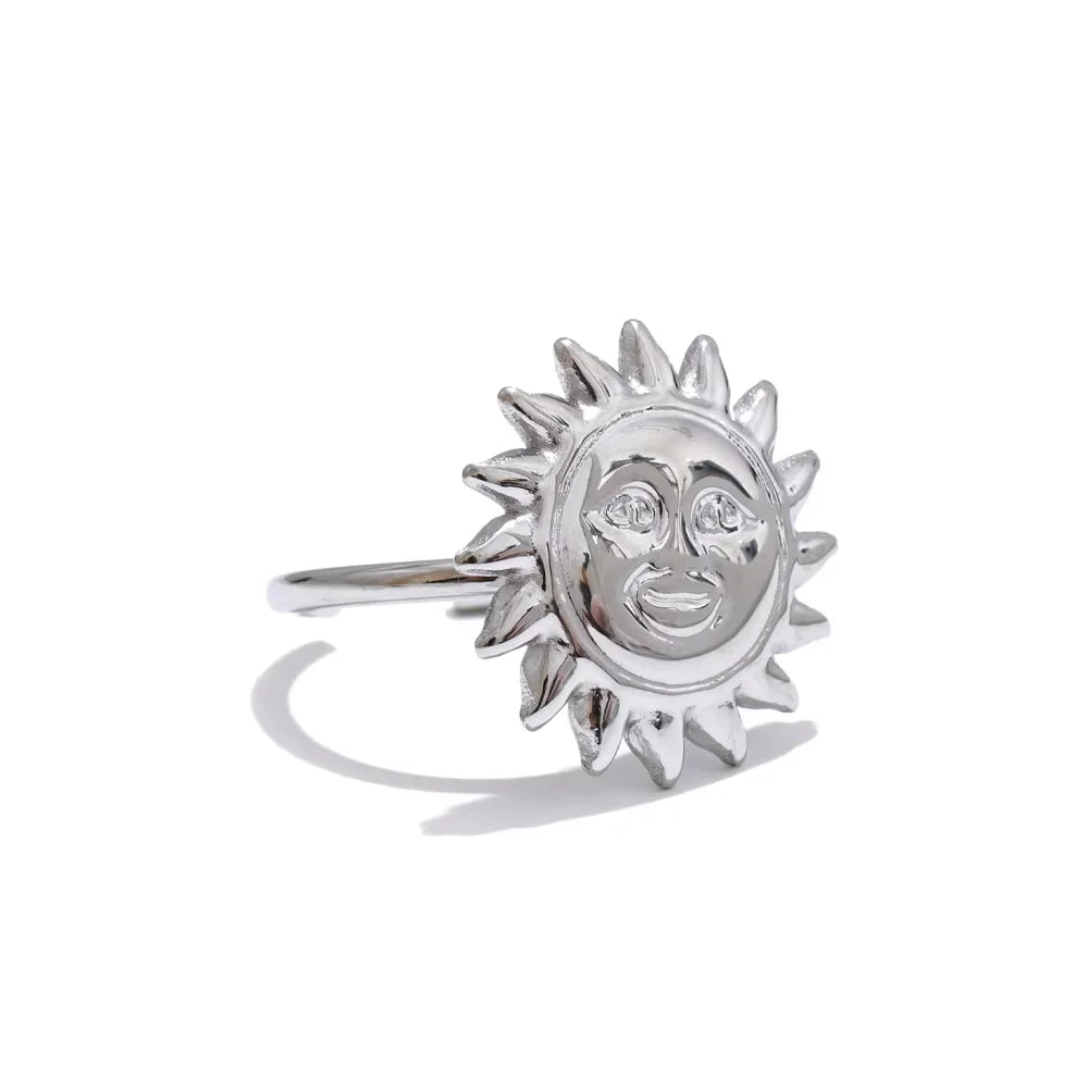 Hot Style 18K Gold Color PVD Sun Face Pendant Necklace Waterproof Stainless Steel Arrivals Popular Jewelry Wholesale