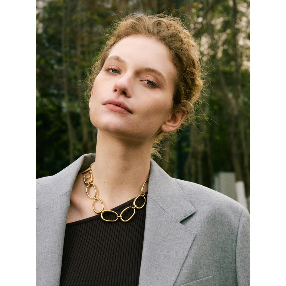 Distinctive Stainless Steel Metal Unique High Quality Handmade Polished Chain Necklace Gift 2025 Gold PVD Plated Jewelry