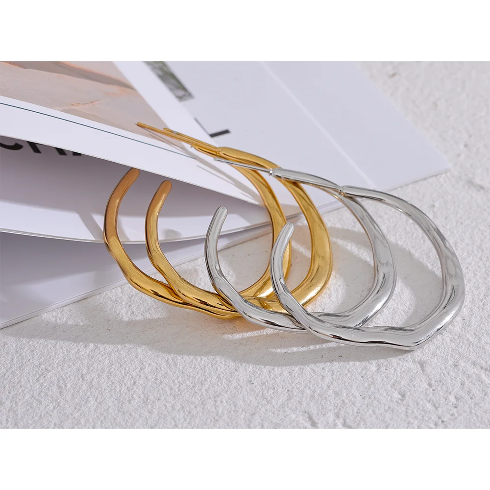 Minimalist Stainless Steel Geometric Chic Earrings Waterproof Metal 18K Gold Plated Simple Daily High Quality Jewelry Gift