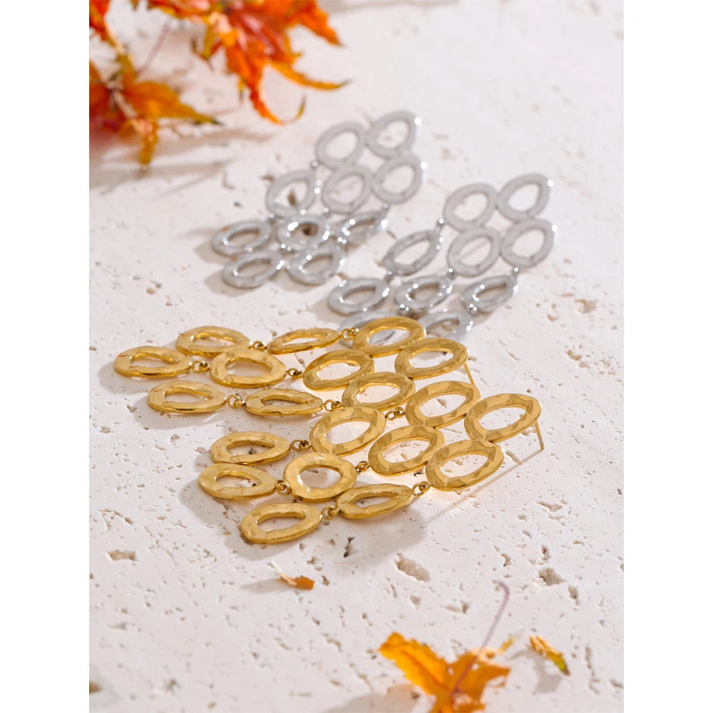 Fashion Exclusive Style Stainless Steel Drop Dangle Statement Earrings PVD Waterproof Plated Personality Jewelry for Women