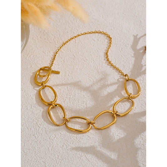 Distinctive Stainless Steel Metal Unique High Quality Handmade Polished Chain Necklace Gift 2025 Gold PVD Plated Jewelry