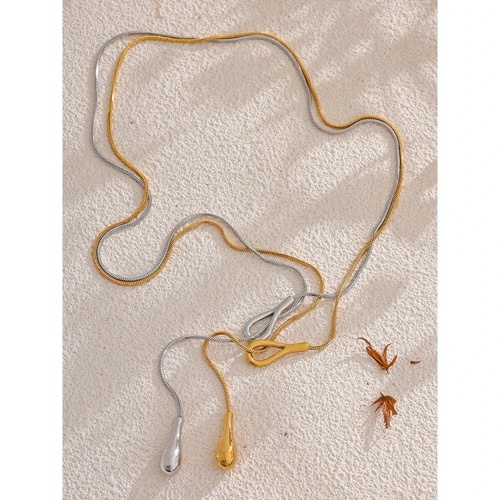 Distinctive 316L Stainless Steel Exquisite Chain Fashion Necklace 18K PVD Plated Water Resistant Charm Gold Color Jewelry