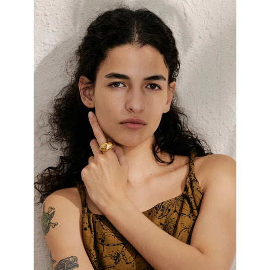 Statement Stainless Steel Metal PVD Plated Geometric Cast Finger Ring New Arrivals High Quality Texture Jewelry 2025 Gift