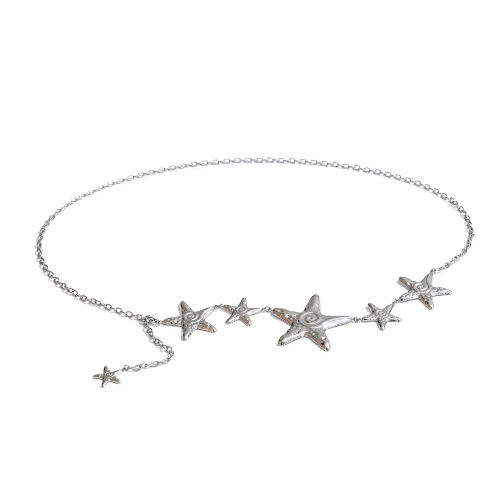 Summer Ocean Style Starfish Waist Body Chain Fashion Charm Jewelry Waterproof Stainless Steel Beach Vacation Accessories