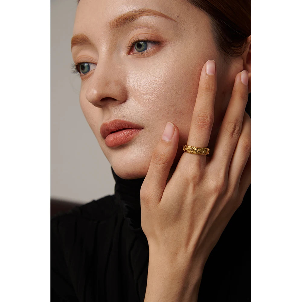 Sun Star Moon Ring Stainless Steel Jewelry Stylish Metal Celestial Women Ring joyería acero inoxidable mujer Gift New