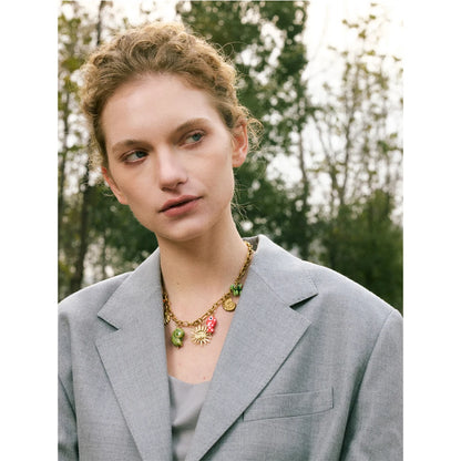 Ocean Style Ceramic Conch Fish Butterfly Sun Drop Y2K Handmade Necklace Women Stainless Steel Statement Trending Jewelry