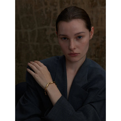 64mm Minimalist Stainless Steel Metal Hammer Cuff Wrist Bracelet Bangle High Quality Rust Proof Personalized Jewelry Gift