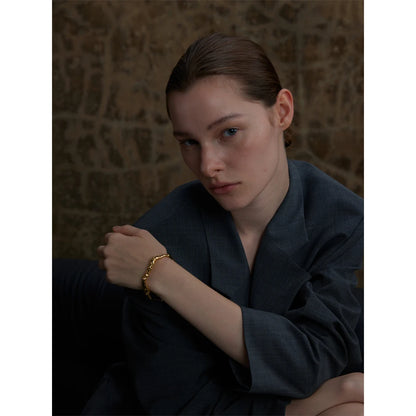 64mm Minimalist Stainless Steel Metal Hammer Cuff Wrist Bracelet Bangle High Quality Rust Proof Personalized Jewelry Gift