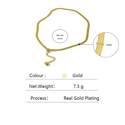 Charm New Geometric Snake Chain Necklace Trendy Stainless Steel Jewelry Golden Metal Texture брелок Women Waterproof Gift