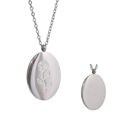 316 Stainless Steel 12 Month Birth Flower Floral Pendant Necklace Mother Sister Giff PVD Collar Golden Necklace Waterproof