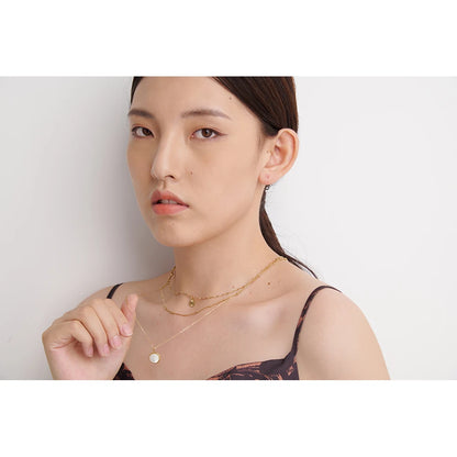 Bohemian Round Pendant Stainless Steel Necklace Chain Exquisite Metal Texture Collar Women Necklace бижутерия Office Gift