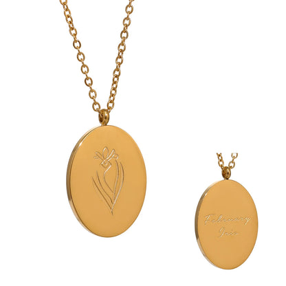 316 Stainless Steel 12 Month Birth Flower Floral Pendant Necklace Mother Sister Giff PVD Collar Golden Necklace Waterproof
