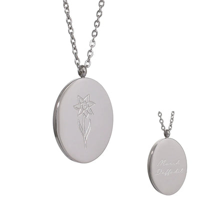 316 Stainless Steel 12 Month Birth Flower Floral Pendant Necklace Mother Sister Giff PVD Collar Golden Necklace Waterproof