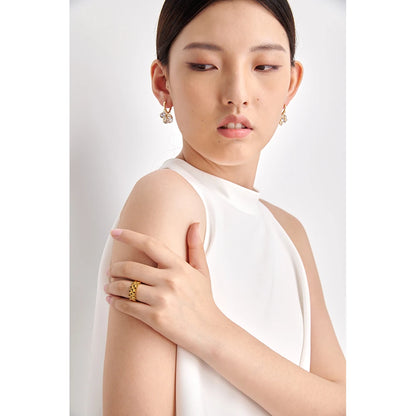Stainless Steel Women Ring Fashion Jewelry Simple Chic Golden Metal Texture Finger кольцо женское Waterproof Party Gift