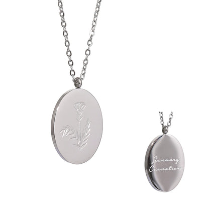 316 Stainless Steel 12 Month Birth Flower Floral Pendant Necklace Mother Sister Giff PVD Collar Golden Necklace Waterproof