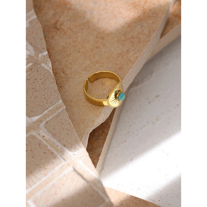 Stainless Steel Women Ring High Quality Metal 18 K Stone Opening Finger Accessories украшения бижутерия Gift Waterproof