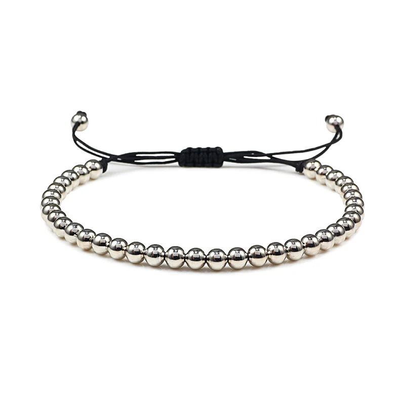 Charm Skull Head Copper Beads Bracelets Handmade Pave CZ Skeleton Crystal Adjustable Bracelet Punk Wrist Jewelry for Women Men