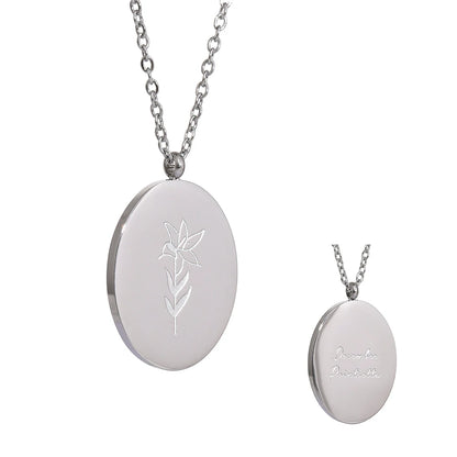 316 Stainless Steel 12 Month Birth Flower Floral Pendant Necklace Mother Sister Giff PVD Collar Golden Necklace Waterproof