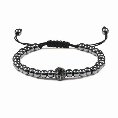 Charm Skull Head Copper Beads Bracelets Handmade Pave CZ Skeleton Crystal Adjustable Bracelet Punk Wrist Jewelry for Women Men