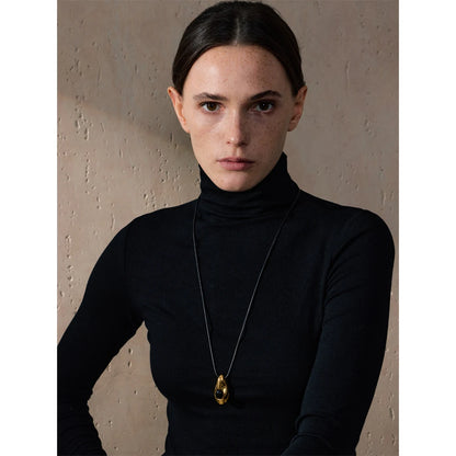 Stainless Steel Water Drop Agate Stone Pendant PU Leather Necklace for Women Statement Fashion Jewelry Accessories New