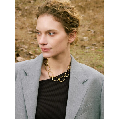 Distinctive Stainless Steel Metal Unique High Quality Handmade Polished Chain Necklace Gift 2025 Gold PVD Plated Jewelry