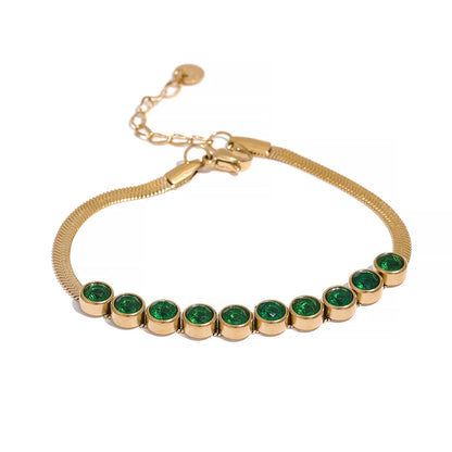 Stainless Steel Colorful White Cubic Zirconia Bracelet Bangle  Colorful Luxury Exquisite Jewelry бижутерия для женщин