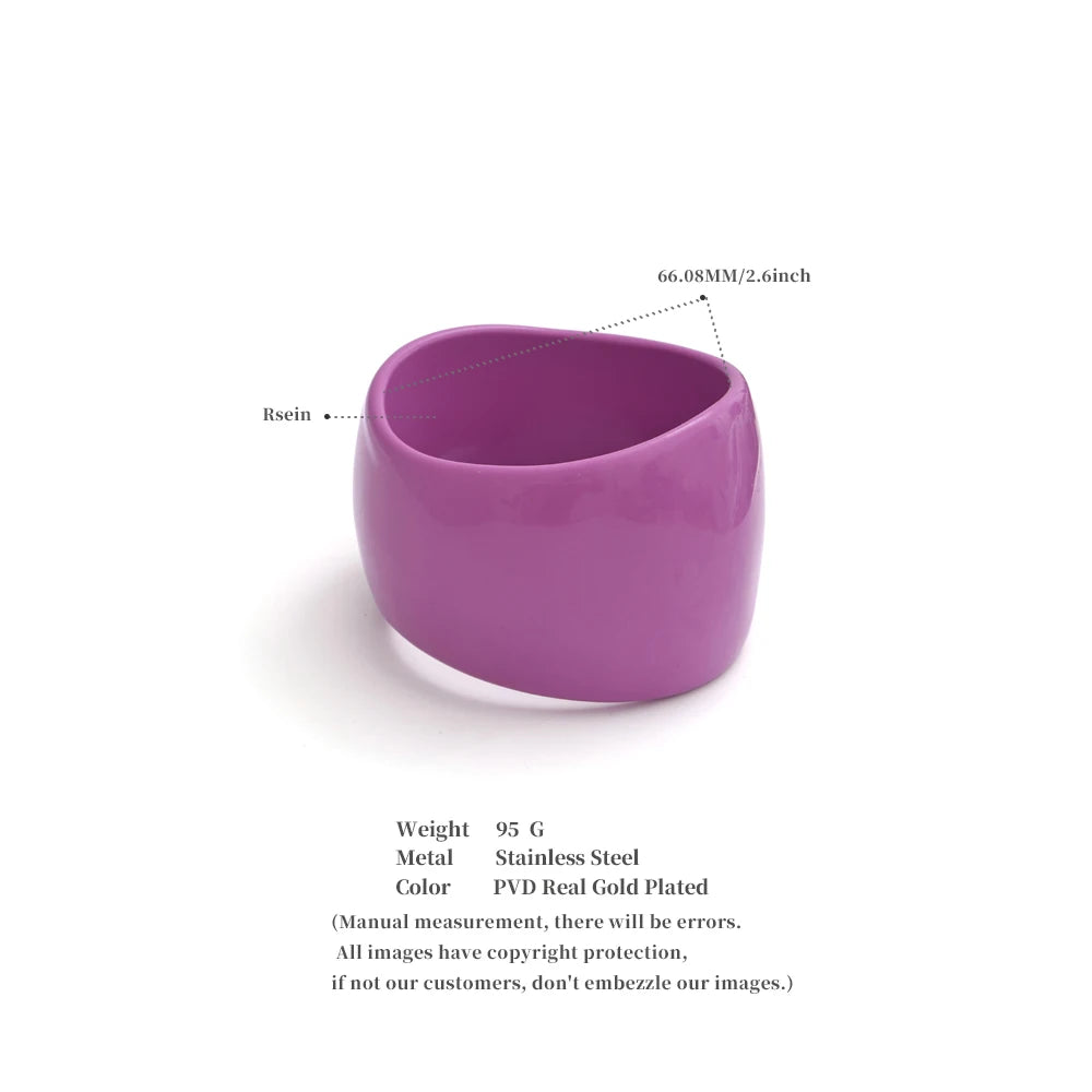 66mm Fashion Y2K Wrist Jewelry Very Big Resin Wide Bracelet Bangle for Women Summer Fashion Party Charm Accessories
