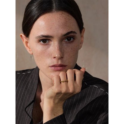 Waterproof Stainless Steel Metal Flower Thin Ring Tarnish Resistant Simple Chic Finger Jewelry Accessories for Women