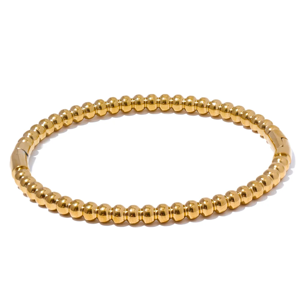 57mm Stainless Steel Statement Bracelet Bangle Charm Metal Handmade Polished Wrist Jewelry Waterproof Accessories