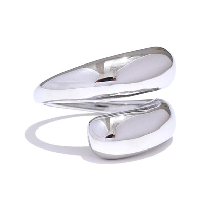 Chic Unique Stainless Steel Unusual Ring Water Resistant 18K PVD Plated Simple Sleek Metal Fashion Jewelry Bijoux Gift