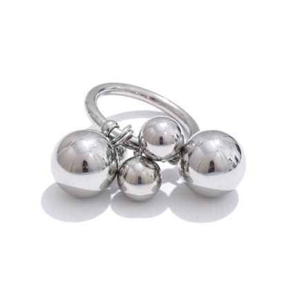 6789# Stainless Steel Beads Ball Handmade Ring Rust Proof 18K PVD Plated Personalized Trendy Charm Finger Jewelry 2025