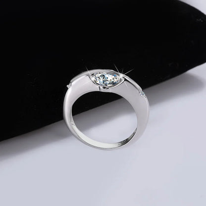 Zirconia Ring Planet Orbiting 925 Sterling Silver