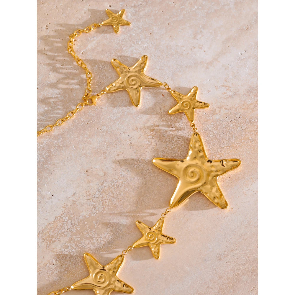 Summer Ocean Style Starfish Waist Body Chain Fashion Charm Jewelry Waterproof Stainless Steel Beach Vacation Accessories